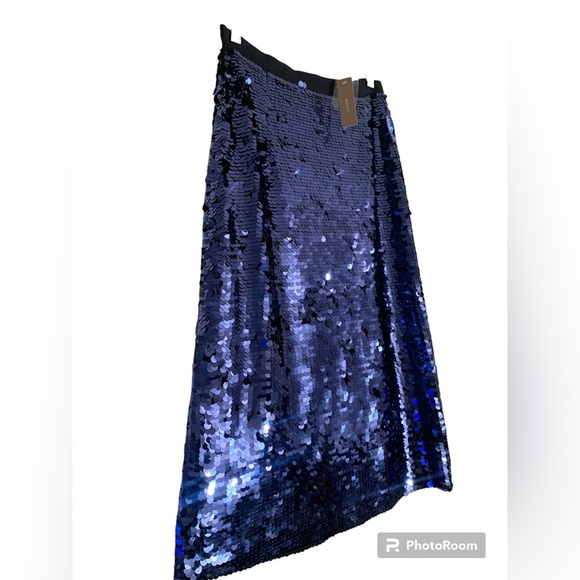 J.Crew collection sequins midi skirt royal blue NWT Size 2 - Picture 8 of 9